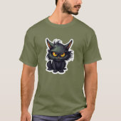 Baby Black Cat Design - basic donker T-shirt (Voorkant)