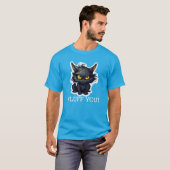 Baby Black Cat Design - basic donker T-shirt (Voorkant volledig)
