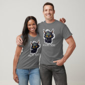 Baby Black Cat Design - basic donker T-shirt (Unisex)