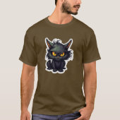 Baby Black Cat Design - basic donker T-shirt (Voorkant)