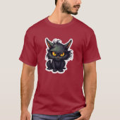 Baby Black Cat Design - basic donker T-shirt (Voorkant)