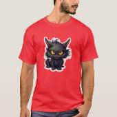 Baby Black Cat Design - basic donker T-shirt (Voorkant)