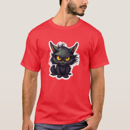 Baby Black Cat Design - basic donker T-shirt