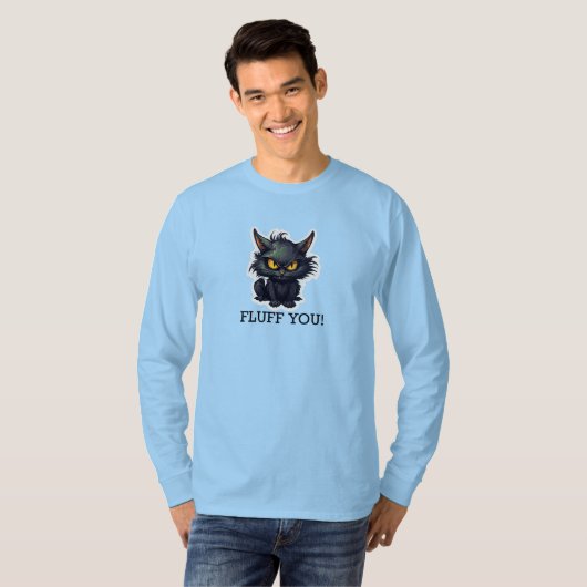 Baby Black Cat Design - Basic T-shirt met lange mo (Voorkant volledig)