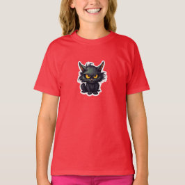 Baby Black Cat Design - T-shirt voor meisjes