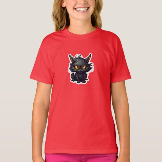 Baby Black Cat Design - T-shirt voor meisjes (Voorkant)