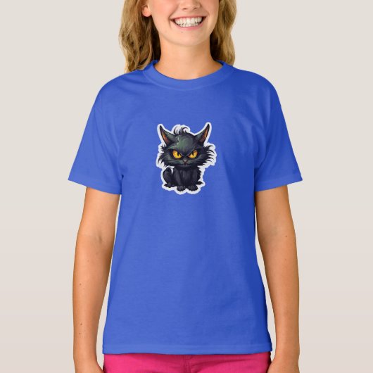 Baby Black Cat Design - T-shirt voor meisjes (Voorkant)