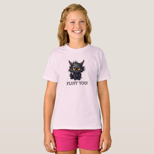 Baby Black Cat Design - T-shirt voor meisjes (Voorkant volledig)