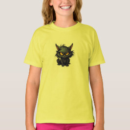 Baby Black Cat Design - T-shirt voor meisjes