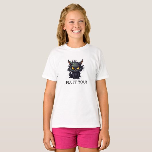 Baby Black Cat Design - T-shirt voor meisjes (Voorkant volledig)