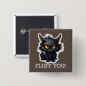 Baby Black Cat Design - Vierkante Button (Voorkant /achterkant)