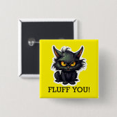 Baby Black Cat Design - Vierkante Button (Voorkant /achterkant)