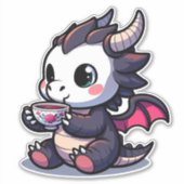 Baby Black Dragon Drink thee of koffie Sticker (Voorkant)