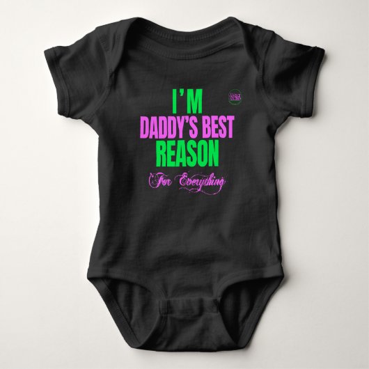 Baby Black Neon Print Baby Draag Romper (Voorkant)