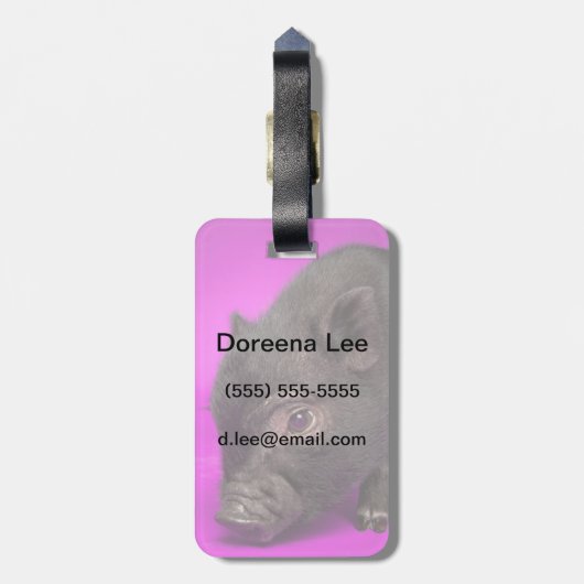 Baby Black Pig Bagagelabel (Achterkant verticaal)