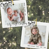 Baby Black White Mijn eerste kerstfoto Keramisch Ornament