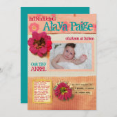 Baby Blanket Birth Announcement Wenskaart Aankondiging (Voorkant / Achterkant)