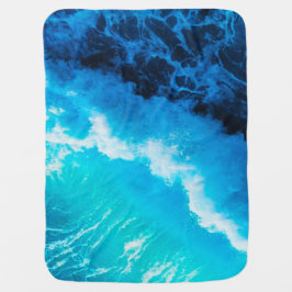 Baby Blanket - Blauwe oceaangolf Inbakerdoek
