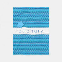 Baby Blanket Blue Chevrons en Star A02