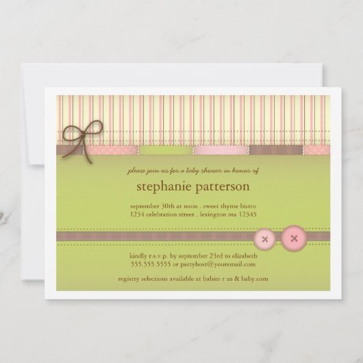 Baby Blanket Cute Quilt Baby shower Invitation Kaart (Achterkant)