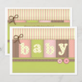 Baby Blanket Cute Quilt Baby shower Invitation Kaart (Voorkant / Achterkant)