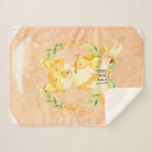 Baby Blanket Fox Floral Sherpa Sherpa Deken (Voorkant (horizontaal))