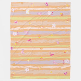 Baby Blanket – Whimsical Nature Parade Pastel Fleece Deken