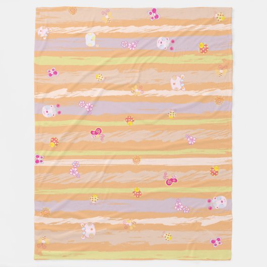 Baby Blanket – Whimsical Nature Parade Pastel  Fleece Deken (Voorkant)