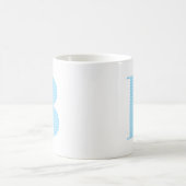 Baby Blau en Wit Stippen Monogram Koffiemok (Center)