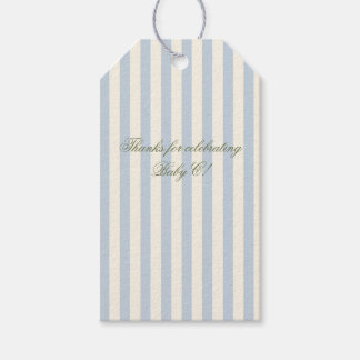Baby Blau Gestreepte Baby Shower Bedankt Tags Cadeaulabel