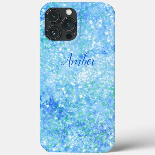 Baby Blau Glitter Elegant Case-Mate iPhone Case (Achterkant)