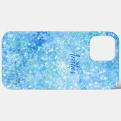 Baby Blau Glitter Elegant Case-Mate iPhone Case (Achterkant (horizontaal))