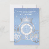 Baby Blau Zilveren Schoen Assepoester Sweet 16 Ver Save The Date (Achterkant)