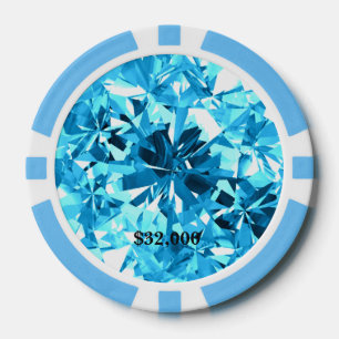Baby Blauw Aquamarijn Gem Stone Poker Chip
