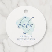 Baby Blauw, Baby shower Bedankjes Labels (Achterkant)