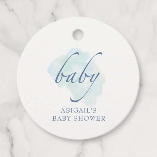 Baby Blauw, Baby shower Bedankjes Labels (Voorkant)