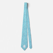 Baby Blauw Batik Bloemen Botanisch Stropdas (Voorkant)