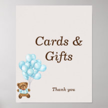 Baby Blauw Beer Baby shower Aangepast teken