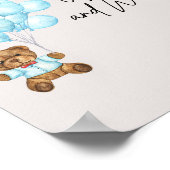 Baby Blauw Beer Baby shower Advies & Wensen Poster (Hoek)