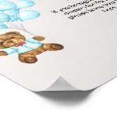 Baby Blauw Beer Baby shower Luier Raffle Poster (Hoek)