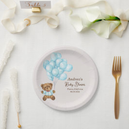 Baby Blauw Beer Baby shower Papier Bord