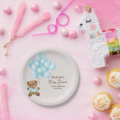 Baby Blauw Beer Baby shower Papier Bord (Feest)
