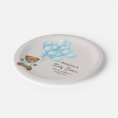 Baby Blauw Beer Baby shower Papier Bord (Gekanteld)