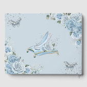 Baby Blauw Bloemen Glazen Slipper Quinceañera XV 1 Gastenboek (Achterkant)