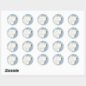Baby Blauw Bloemen Gouden Vlinders Prinses Jurk Ronde Sticker (Vel)