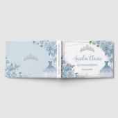 Baby Blauw Bloemen Jurk Zilver Quinceañera Gastenboek (Volledig)