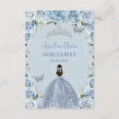 Baby Blauw Bloemen Meisje Gown Quinceañera Gebed K Informatiekaartje (Achterkant)