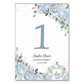 Baby Blauw Bloemen Prinses Carriage Quinceanera 16 Kaart (Voorkant)