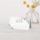 Baby Blauw Bloemen Prinses Carriage Quinceanera 16 Plaatskaartje (Achterkant)