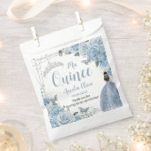 Baby Blauw Bloemen Prinses Zilver Quinceañera 16 1 Bedankzakje (Geknipt)